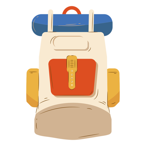 Beige backpack luggage camping - Transparent PNG & SVG ...