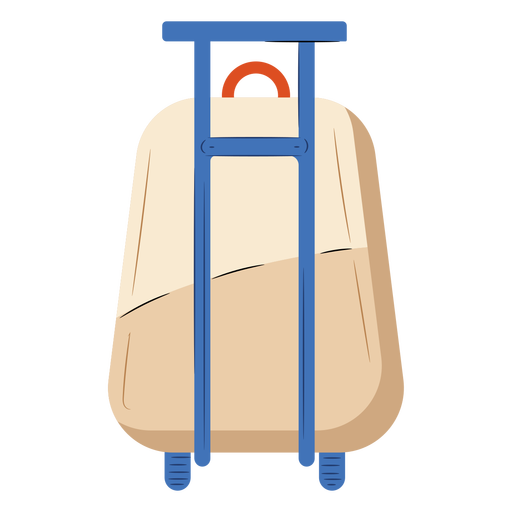 Beige carry on luggage flat PNG Design