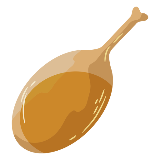 S?mbolo plano de pollo de palillo de tambor beige Diseño PNG