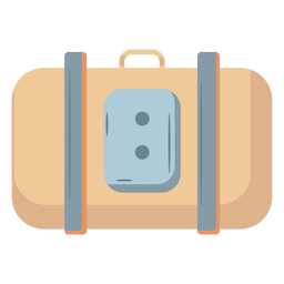 Beige suitcase luggage flat PNG Design