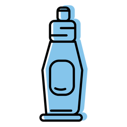 Ícone de garrafa azul plano Desenho PNG