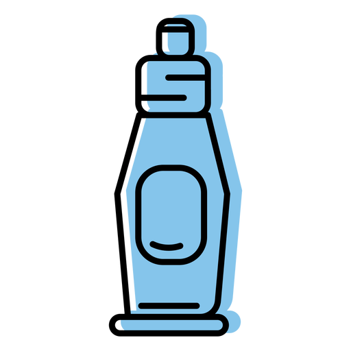 Blue bottle icon flat