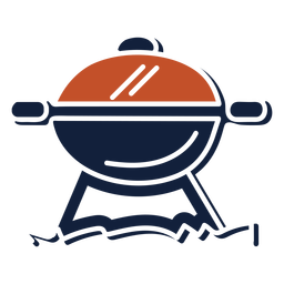 Ícone de churrasqueira azul vermelho duotônico Desenho PNG