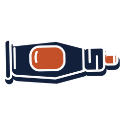 Ícone de garrafa duotônica azul vermelho plano Desenho PNG