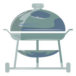 Blaues rundes Grillflachsymbol PNG-Design