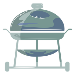 Blue round grill flat symbol