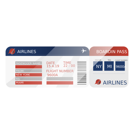 Boarding pass travel PNG Design