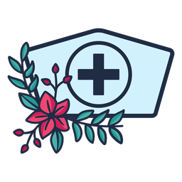 Branch flowery nurse hat symbol PNG Design