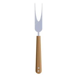 Tenedor de barbacoa marrón plano Diseño PNG
