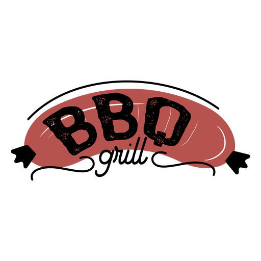 Brown bbq grill sausage lettering PNG Design