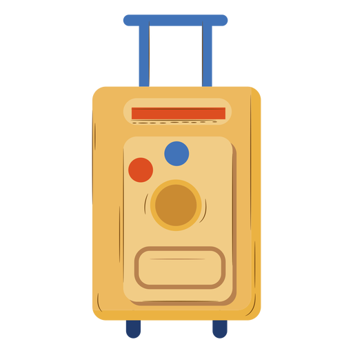 Brown carry on luggage flat PNG Design