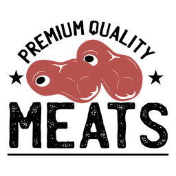 Brown premium quality meats lettering PNG Design