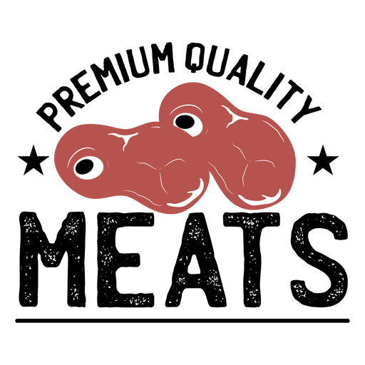 Letras de carnes de primera calidad marrón Diseño PNG