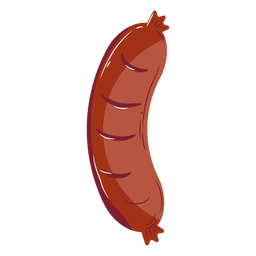 Símbolo plano de salchicha marrón