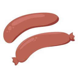 Hot dog de salchicha marrón plana Diseño PNG