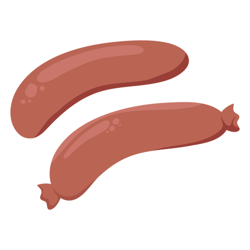 Brown sausage hot dog flat