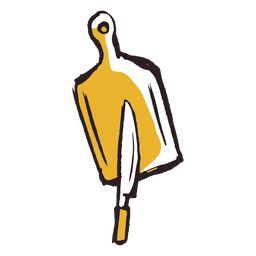 Brush stroke cutting board knife yellow icon PNG Design