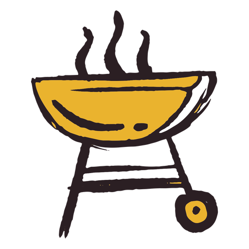 Pinselstrich Grill Symbol gelb PNG-Design