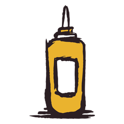 Ícone amarelo do frasco de mostarda em pincelada Desenho PNG
