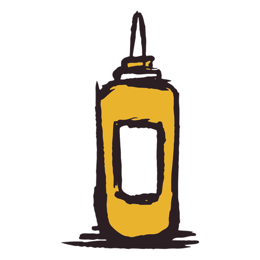 ?cone amarelo do frasco de mostarda em pincelada Desenho PNG