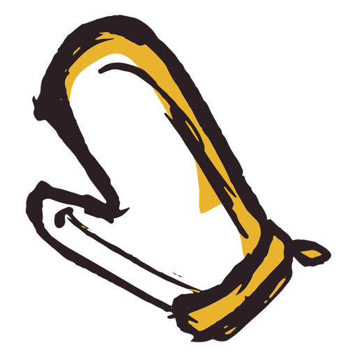 Icono de manopla de horno de trazo de pincel amarillo Diseño PNG