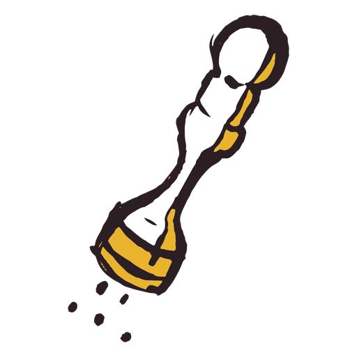 Ícone amarelo do moedor de pimenta com pincelada Desenho PNG