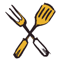 Brush stroke spatula fork yellow icon Brush stroke spatula fork yellow icon