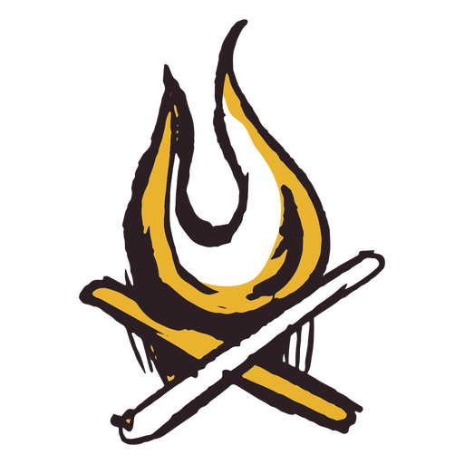 Icono de trazo de pincel madera fuego amarillo Diseño PNG