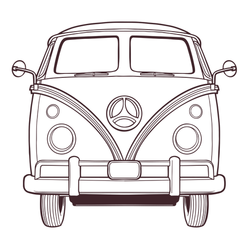 Camper van outline front view - Transparent PNG & SVG vector file