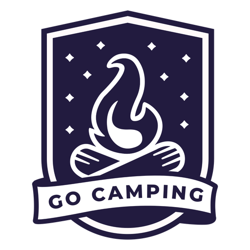 Lagerfeuer gehen Camping Schild Abzeichen PNG-Design