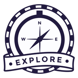 Kompass erkunden Camping rund Abzeichen PNG-Design