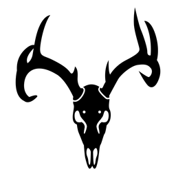 Silueta de asta de cráneo de venado cola blanca Diseño PNG