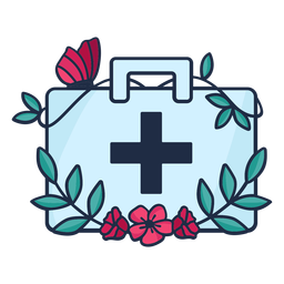 Doctor símbolo de bolsa de medicina florida Diseño PNG