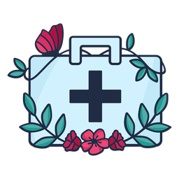 Símbolo de bolsa de remédio florido médico Transparent PNG