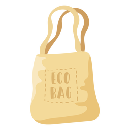 Eco bag beige shopping bag flat illustration PNG Design