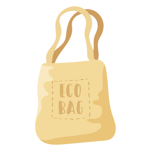 Eco bag beige shopping bag flat illustration - Transparent ...