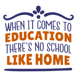 Educação não há escola como letras em casa Desenho PNG