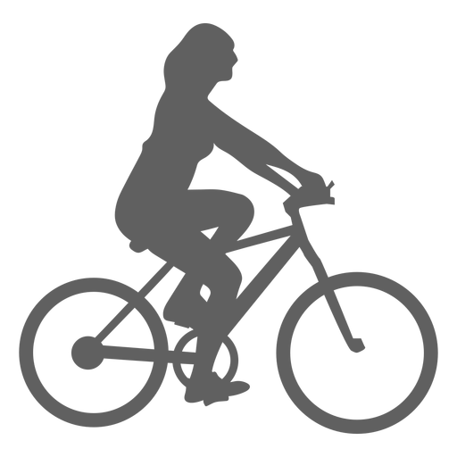 Silhueta feminina ciclista