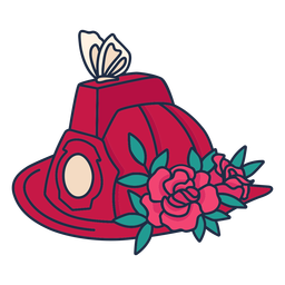 Bombero mariposa flor sombrero rojo Bombero mariposa flor sombrero rojo