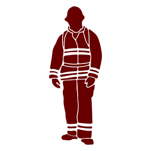 Download Firefighter front standing stencil - Transparent PNG & SVG ...