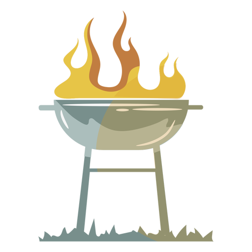 Flame grill yellow gray flat symbol