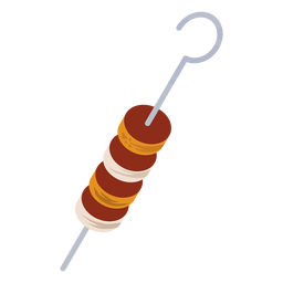 Símbolo de parrilla de pincho plano Diseño PNG