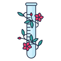 Flowery chemical test tube PNG Design