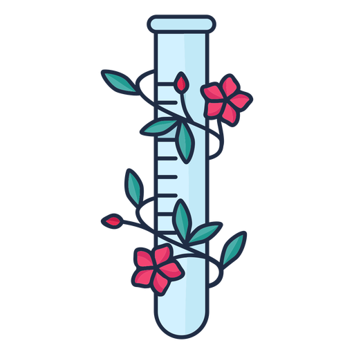 Flowery chemical test tube PNG Design