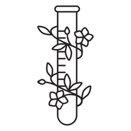 Blumige chemische Reagenzglas Symbol Umriss PNG-Design