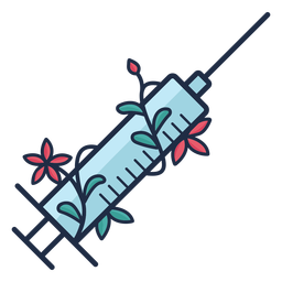 Símbolo de seringa de agulha florido azul Transparent PNG