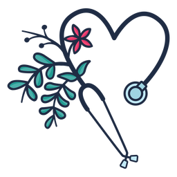 Flowery stethoscope symbol PNG Design Transparent PNG
