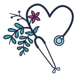 Símbolo de estetoscopio florido Diseño PNG