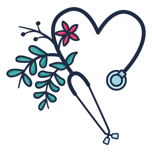 Download Flowery stethoscope symbol - Transparent PNG & SVG vector file