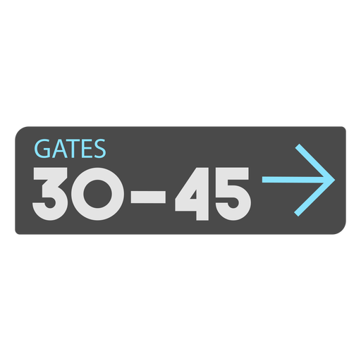 Gates 30 45 left arrow airport sign icon PNG Design